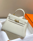 HM Mini Kelly 20cm Cream Togo Leather Gold Hardware