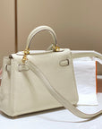 HM Mini Kelly 20cm Cream Togo Leather Gold Hardware