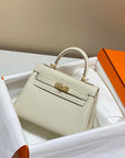 HM Mini Kelly 20cm Cream Togo Leather Gold Hardware