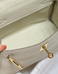 HM Mini Kelly 20cm Cream Togo Leather Gold Hardware