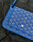 PLUMET POCKET WALLET 20 IN SAPPHIRE BLUE GOYARDINE CANVAS AND LAMBSKIN TRIM