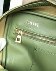 LOE AMAZONA 28 BAG IN OLIVE GREEN CALFSKIN AND BEIGE MONOGRAM FABRIC
