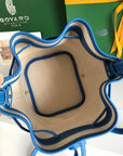 PETIT FLOT BUCKET BAG 22 IN SAPPHIRE BLUE GOYARDINE CANVAS AND LAMBSKIN TRIM