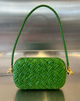 KNOT 20 IN EMERALD GREEN LAMBSKIN WITH CHAIN