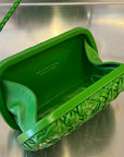 KNOT 20 IN EMERALD GREEN LAMBSKIN WITH CHAIN