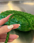 KNOT 20 IN EMERALD GREEN LAMBSKIN WITH CHAIN