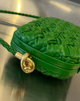 KNOT 20 IN EMERALD GREEN LAMBSKIN WITH CHAIN