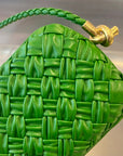 KNOT 20 IN EMERALD GREEN LAMBSKIN WITH CHAIN