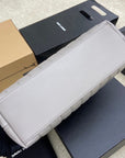 LOULOU MEDIUM 32 GREY QUILTED LEATHER SILVER HARDWARE
