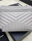 LOULOU MEDIUM 32 GREY QUILTED LEATHER SILVER HARDWARE