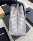 LOULOU MEDIUM 32 GREY QUILTED LEATHER SILVER HARDWARE