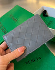 INTRECCIATO BUSINESS 11 GRAY CALFSKIN CARD CASE