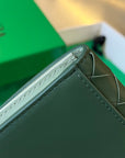 INTRECCIATO BUSINESS 11 EMERALD GREEN CALFSKIN CARD CASE