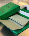 INTRECCIATO BUSINESS 11 EMERALD GREEN CALFSKIN CARD CASE