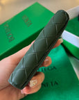 INTRECCIATO BUSINESS 11 EMERALD GREEN CALFSKIN CARD CASE