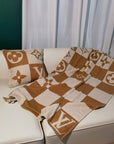 LV Checkmate Blanket Brown White