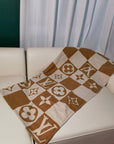 LV Checkmate Blanket Brown White