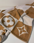 LV Checkmate Blanket Brown White