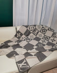 LV Checkmate Blanket Grey White