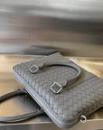 SLIM INTRECCIATO BRIEFCASE 36 GREY CALFSKIN