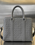 SLIM INTRECCIATO BRIEFCASE 36 GREY CALFSKIN
