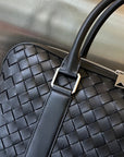 SLIM INTRECCIATO BRIEFCASE 36 BLACK CALFSKIN