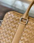 SLIM INTRECCIATO BRIEFCASE 36 CARAMEL BROWN CALFSKIN