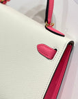 HM Mini Kelly 19cm Cream Pink Epsom Gold Hardware