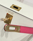 HM Mini Kelly 19cm Cream Pink Epsom Gold Hardware