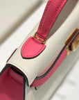 HM Mini Kelly 19cm Cream Pink Epsom Gold Hardware