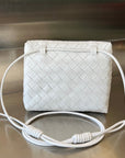 BV Mini Crossbody Bag 19cm White Calfskin Ghw