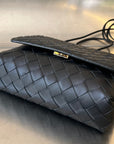 BV Mini Crossbody Bag 19cm Black Calfskin Ghw