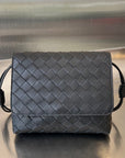BV Mini Crossbody Bag 19cm Black Calfskin Ghw