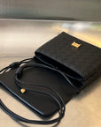 BV Mini Crossbody Bag 19cm Black Calfskin Ghw