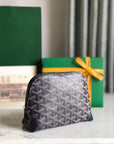 VENDÔME COSMETIC POUCH 17 IN NAVY BLUE GOYARDINE CANVAS AND CALFSKIN TRIM