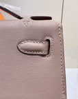 HM KELLY POCHETTE 22CM GRIS ASPHALT SWIFT GOLD HARDWARE