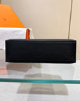 HM KELLY POCHETTE 22CM BLACK SWIFT SILVER HARDWARE
