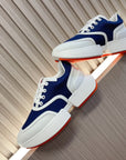 HM Giga 50 Sneaker Blue Canvas White Goatskin Orange