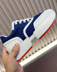 HM Giga 50 Sneaker Blue Canvas White Goatskin Orange