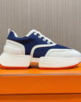 HM Giga 50 Sneaker Blue Canvas White Goatskin Orange
