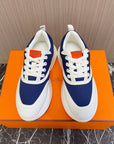 HM Giga 50 Sneaker Blue Canvas White Goatskin Orange