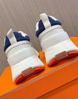 HM Giga 50 Sneaker Blue Canvas White Goatskin Orange