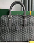 AMBASSADE DOCUMENT CASE 35 IN GRAY GOYARDINE CANVAS