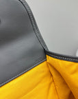 LEGER BACKPACK 37 IN GRAY GOYARDINE CANVAS WITH CALFSKIN TRIM