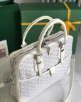 AMBASSADE DOCUMENT CASE 35 IN WHITE GOYARDINE CANVAS