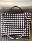 bv medium andiamo 32 white burgundy lambskin