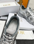 CD Chrono Sneaker Grey Mesh Fabric And Calfskin