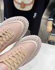 CHLOÉ NAMA SNEAKER 5 CM IN LIGHT PINK CALFSKIN