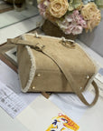 CD Lady 24 Camel Cowhide And Fur Gold Hardware