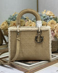 CD Lady 24 Camel Cowhide And Fur Gold Hardware